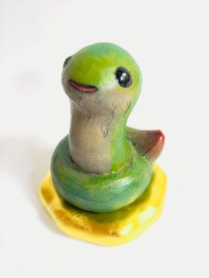 Hsia Ai-Hua Art Figurine | A Bouquet from Antiquity – Little Azure Guardian (Snake)